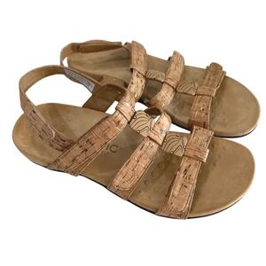 Vionic Orthoheel Amber Cork Strappy Sandals Women's Size 10 Adjustable Comfort